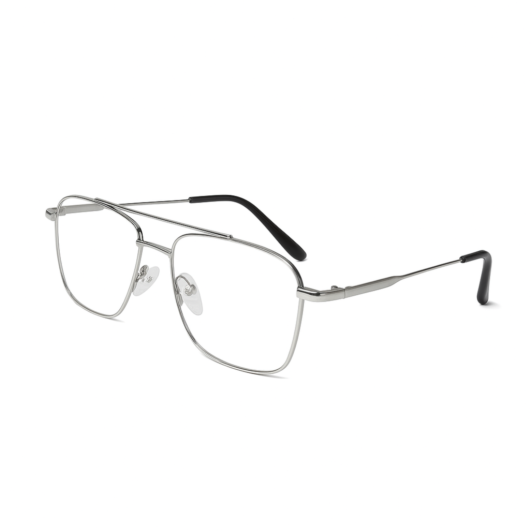 Framevisions Silver Metal Frame Unisex Eyewear Glasses for Professionals - Image 2