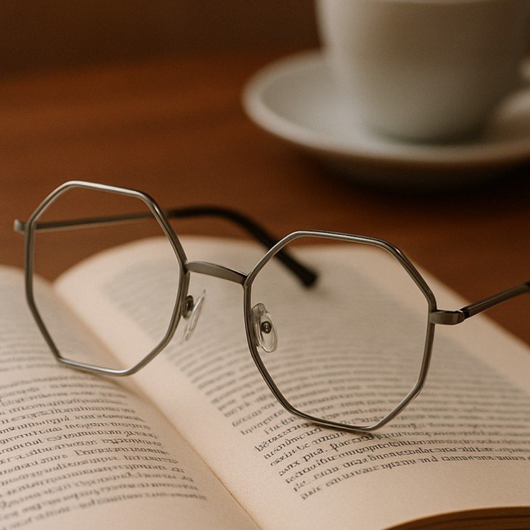 Hexagon Shape Blue Cut Anti-glare Computer Eyeglasses For Men And Women - Image 2